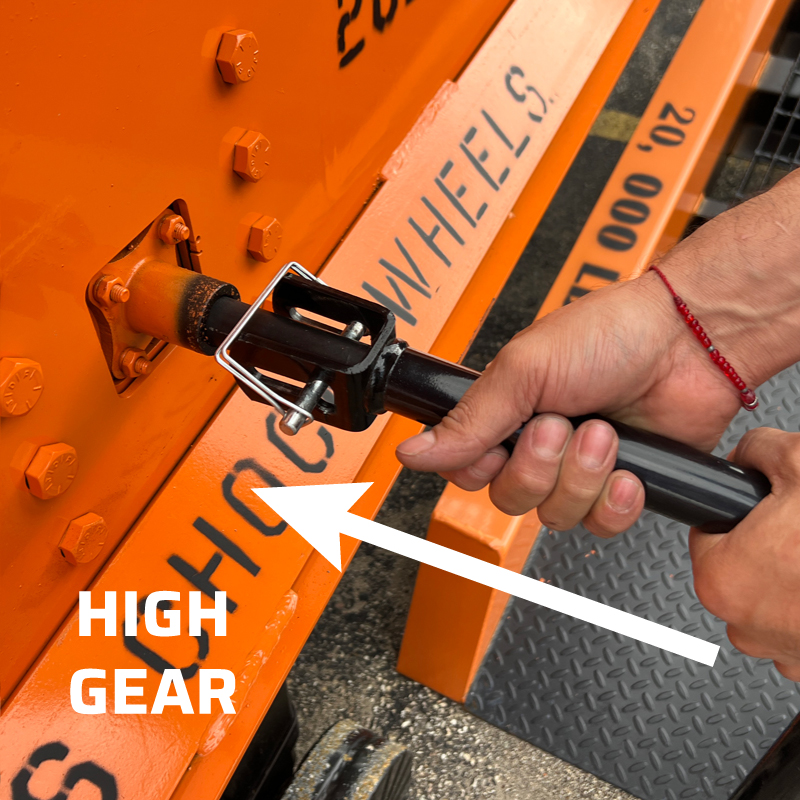 manual lift for yard ramp - high gear